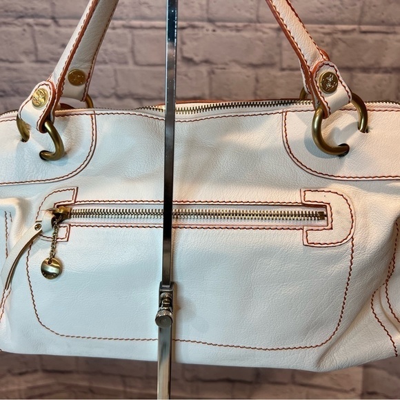 CELINE White Boston Shoulder Bag Leather - Picture 6 of 14